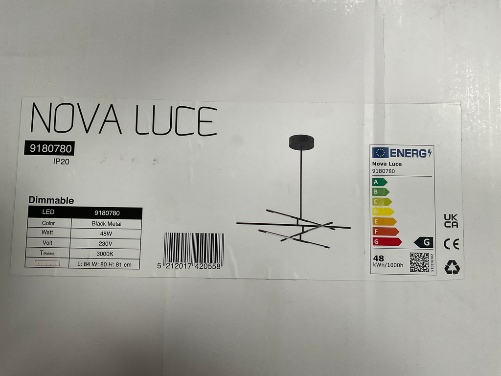 CANDEEIRO NOVA LUCE 9180780 PRETO
